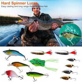 383Pcs Fishing Lures Tackle Box Bass Fishing Animated Lure Crankbaits Spinnerbaits Soft Plastic Worm Saltwater Freshwater Fishing Kit (Option: White)